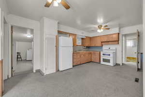 Kitchen with white appliances