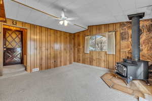 View leading back to kitchen area through the door
