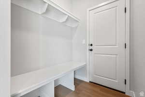 Mudroom featuring wood finished floors