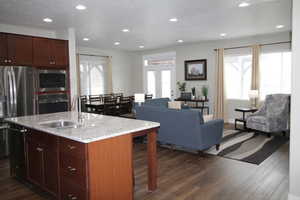 Kitchen with an open floor plan
