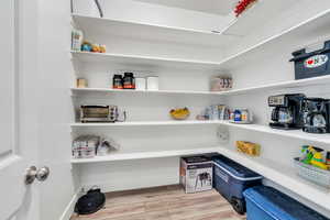 Storage area with a toaster