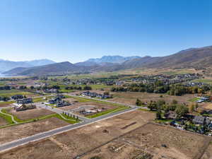 Drone / aerial view featuring a mountain view