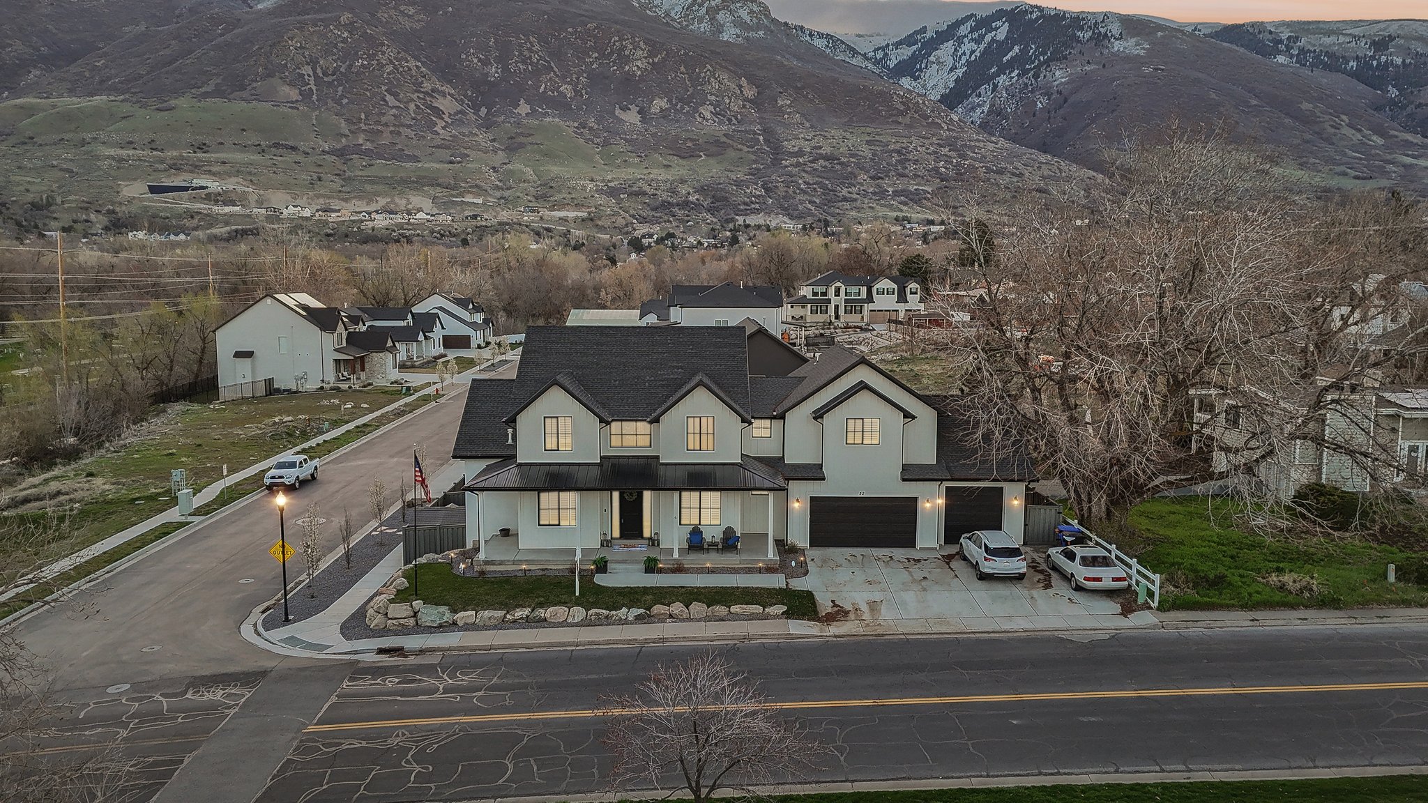 Exterior space with a mountain view