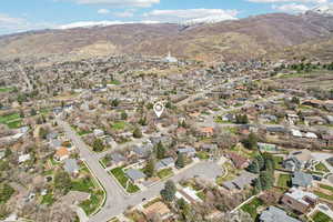 Birds eye view of property featuring a residential view and a mountain view