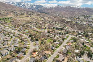 Bird's eye view with a mountain view and a residential view