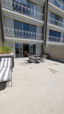 Exterior space with a patio