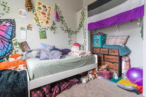 The secondary bedrooms have high ceilings with ledges. Closet doors can be reattached upon selling.