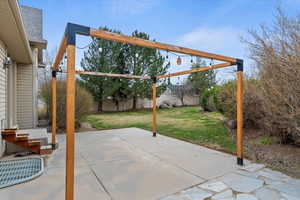 View of patio / terrace with a fenced backyard and entry steps