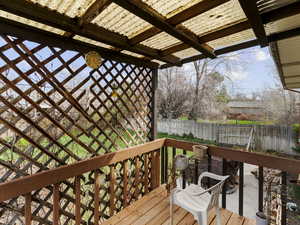 Wooden deck with fence
