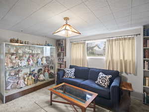 Living room with carpet flooring