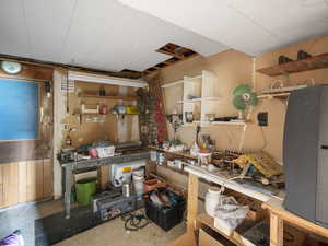 Kitchen with open shelves
