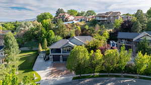 Bird's eye view with a residential view