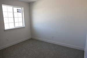 Unfurnished room with baseboards and carpet