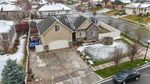 Bird's eye view with a residential view