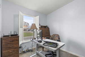 Home office with baseboards