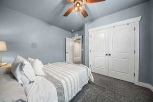 Lower level bedroom with newer paint & carpet.
