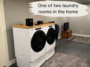 One of two laundry rooms in the home.