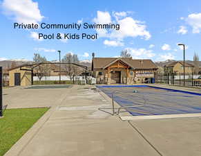 Private fenced pool and kiddie pool maintained by the HOA