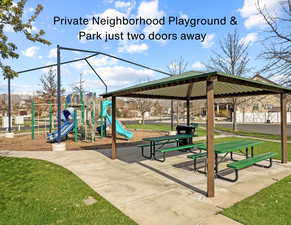 Private community playground and park located just two homes away.