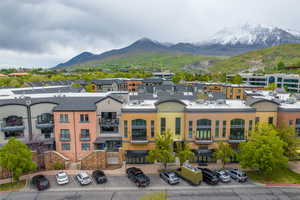View of building exterior featuring a mountain view