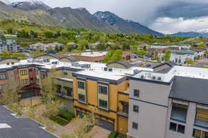 Aerial view with a mountain view and a residential view