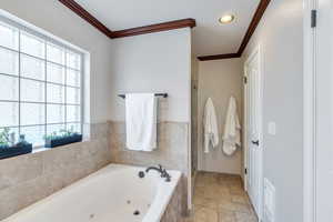 Primary bath has large separate bath