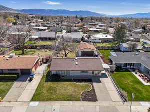 Aerial view with a mountain view and a residential view