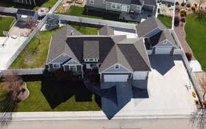 Aerial view with a residential view