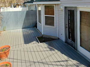 Wooden terrace with fence