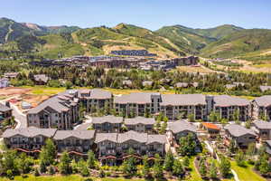 Aerial view of a mountain backdrop