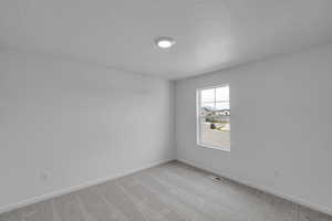 Carpeted empty room with baseboards
