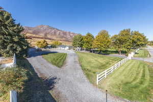 Mountain view with rural landscape