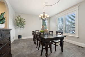 Formal Dining for all your special occasions features plantation shutters.