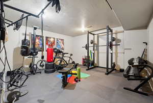 Workout room with gym-type flooring