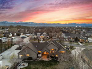 Aerial view at dusk to west