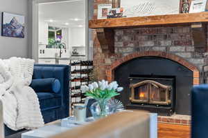 Living room with wood finished floors