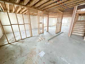 Below grade area with stairs