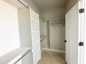 View of walk in closet