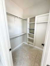 View of walk in closet