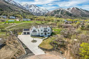 Birds eye view of property featuring a mountain view