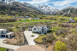 Bird's eye view featuring a mountain view