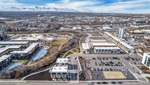 Aerial view featuring a mountain view