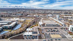 Drone / aerial view featuring a mountain view