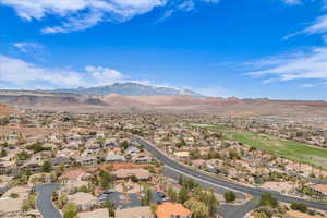 Bird's eye view with a mountain view and a residential view