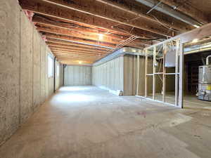 Below grade area with water heater