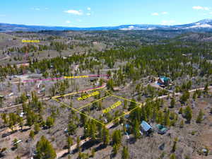 Drone / aerial view featuring a mountain view