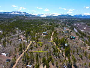 Bird's eye view featuring a mountain view