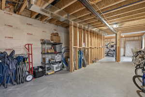View of unfinished basement