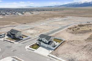 Aerial view featuring a mountain view