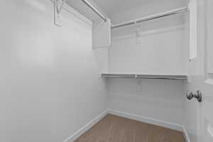 Walk in closet with carpet